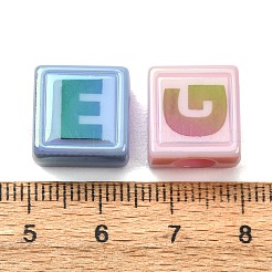 UV Plating Opaque Acrylic European Beads&nbsp;AC-CBA113D-01