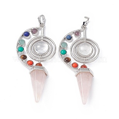 7 Chakra Natural Rose Quartz Big Pendants&nbsp;G-F733-02B