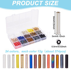 2250Pcs 15 Colors Glass Bugle Beads&nbsp;SEED-GO0001-06