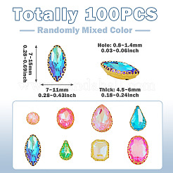 100Pcs Glass Sew on Rhinestones&nbsp;GLAA-TA0004-47