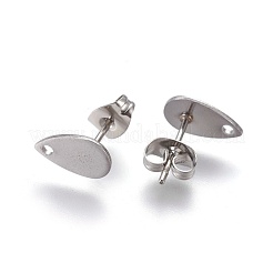 Non-Tarnish 304 Stainless Steel Stud Earring Findings&nbsp;STAS-O119-11A-P