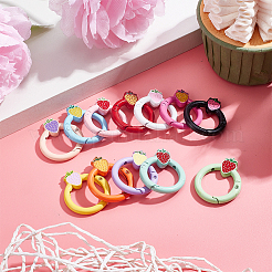 12Pcs 12 Colors Spray Painted Alloy Spring Gate Rings&nbsp;FIND-WR0010-44