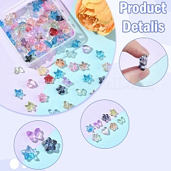 120G 4 Styles Gradient Color Baking Paint Transparent Glass Beads&nbsp;DGLA-YW0001-40