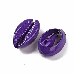 Baking Paint Cowrie Shell Beads&nbsp;SSHEL-M023-01G