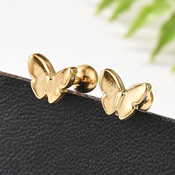 304 Stainless Steel Stud Earrings&nbsp;STAS-E502-04G-02