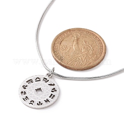 Non-Tarnish 201 Stainless Steel 12 Constellations Pendant Necklace with 304 Stainless Steel Snake Chains for Women&nbsp;NJEW-JN04140