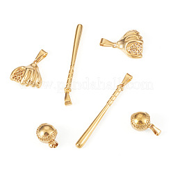 6Pcs 3 Styles PVD Vacuum Plating 304 Stainless Steel Pendants&nbsp;STAS-TA0003-23