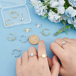 12Pcs 2 Colors Brass Open Cuff Ring Findings&nbsp;KK-UN0001-28