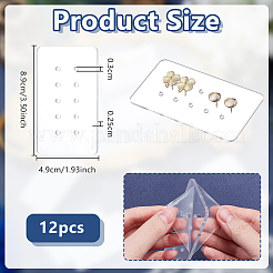 12Pcs 10-Hole Acrylic Earring Display Cards&nbsp;EDIS-OC0001-10C