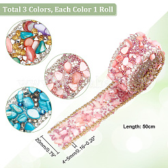 3Pcs 3 Colors  Hotfix Rhinestone Tape&nbsp;DIY-PH0021-28