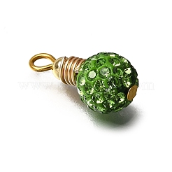 8Pcs Handmade Polymer Clay Pave Rhinestone Pendants&nbsp;PALLOY-JF04430-02