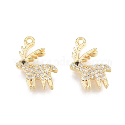 Brass Pave Clear Cubic Zirconia Charms&nbsp;KK-N231-344