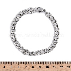 Tarnish Resistant Unisex 304 Stainless Steel Curb Chain/Twisted Chain Bracelets&nbsp;STAS-D0002-40P