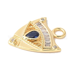 Brass Micro Pave Clear Cubic Zirconia Pendants&nbsp;KK-U064-03G