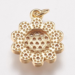 Brass Micro Pave Cubic Zirconia Charms&nbsp;X-ZIRC-E147-34G