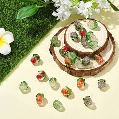 30Pcs 5 Colors Handmade Gold Foil Lampwork Glass Beads&nbsp;FOIL-CJ0001-14