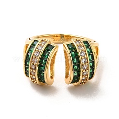 Cubic Zirconia Arch Open Cuff Ring&nbsp;RJEW-C041-02G-04