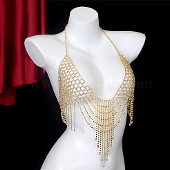 Alloy Full Crystal Rhinestone Mesh Tassel Chest Sexy Body Chains for Bikini&nbsp;FS-WG2AAFB-02