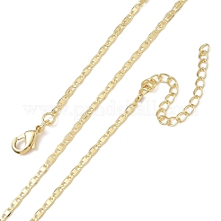 2MM Brass Mariner Link Chain Necklaces for Women&nbsp;KK-CBA2293-15G
