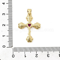 Brass Pave Cubic Zirconia Pendants&nbsp;KK-K302-17G