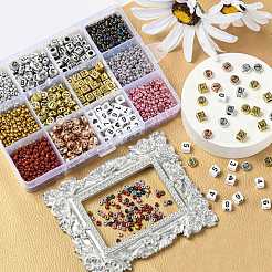 Metallic Colour Letter Beads Kit for DIY Jewelry Making Findings Kit&nbsp;DIY-YW0004-85