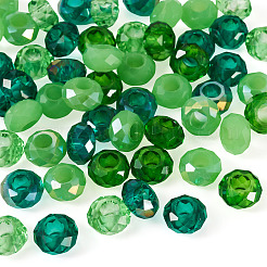 54Pcs 6 Colors Green Color Theme Glass European Beads&nbsp;GPDL-TA0001-11
