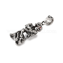 316 Surgical Stainless Steel Pave Cubic Zirconia Pendants&nbsp;STAS-D304-38AS
