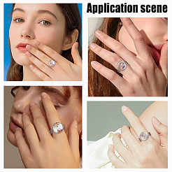 DIY Blank Half Round Dome Finger Ring Making Kit&nbsp;DIY-SC0021-13