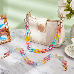 2Pcs 2 Style Spray Painted Rainbow Color Acrylic Chain Bag Handles&nbsp;AJEW-WR0001-68