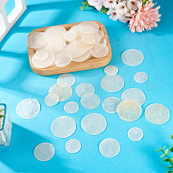 90Pcs 3 Styles Natural Capiz Shell Disc Connector Charms&nbsp;BSHE-MB0001-01