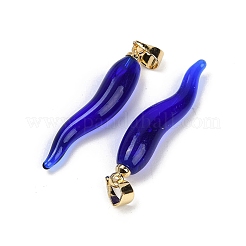 Handmade Lampwork with Brass Pendants&nbsp;KK-Q095-02B-01