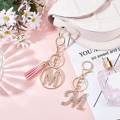 2Pcs 2 Style Alloy Rhinestone Keychain Sets&nbsp;KEYC-WR0001-01M