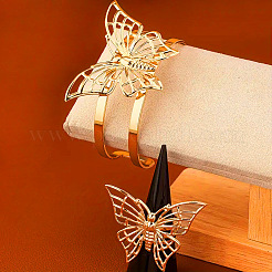 Hollow Butterfly Alloy Cuff Bangle & Cuff Rings Sets&nbsp;FS-WGDEE03-01