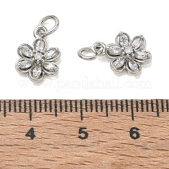 Brass Micro Pave Clear Cubic Zirconia Charms&nbsp;CU-CBA6E4E-05P