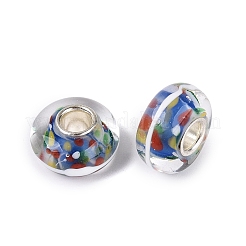 Handmade Lampwork & Brass Core European Beads&nbsp;LAMP-N044-09S-01