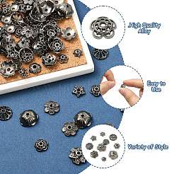 200Pcs 10 Styles Zinc Alloy Bead Caps&nbsp;FIND-CJ0004-70