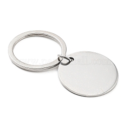 Non-Tarnish Valentine's Day Theme 304 Stainless Steel Flat Round with Word I Do Pendant Keychain&nbsp;LS-KEYC-K018-01P-02
