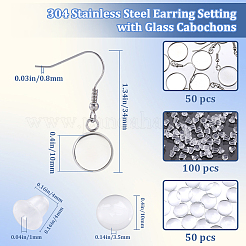 DIY Blank Dome 304 Stainless Steel Dangle Earring Making Kit&nbsp;DIY-SP0001-08A-P