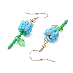 Grade A Round Glass Seed Beads Flower Dangle Earrings&nbsp;EJEW-MZ00451-05