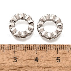 Brass Micro Pave Clear Cubic Zirconia European Beads&nbsp;KK-H508-23B-P