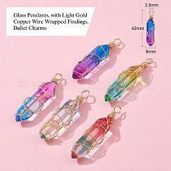 10Pcs 5 Colors Glass Pendants&nbsp;FIND-CJ0001-64