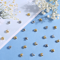 200Pcs 2 Colors Brass Crimp Beads Covers&nbsp;KK-SP0001-89