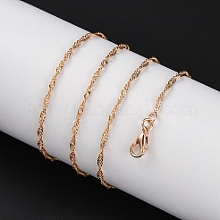 1.5mm Rack Plating Brass Singapore Chain Necklaces for Women Men&nbsp;MAK-L044-28KCG