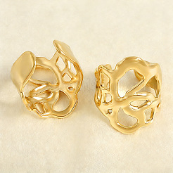 Irregular 304 Stainless Steel Open Cuff Rings&nbsp;AE2561-2