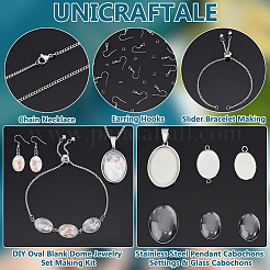 DIY Oval Blank Dome Jewelry Set Making Kit&nbsp;DIY-UN0050-26
