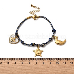 304 Stainless Steel Rhinestone Charm Bracelets for Women&nbsp;BJEW-Z142-03G
