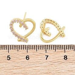 Brass Micro Pave Cubic Zirconia Stud Earrings&nbsp;CU-CBACDF6-02G