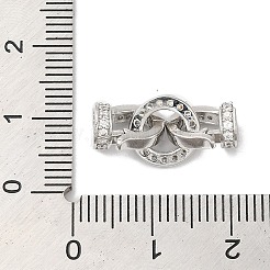 Rack Plating Brass Micro Pave Clear Cubic Zirconia Fold Over Clasps&nbsp;KK-A222-04A-P