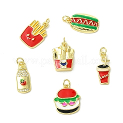 6Pcs 6 Styles Food Brass Pendants&nbsp;KK-CJ0003-63