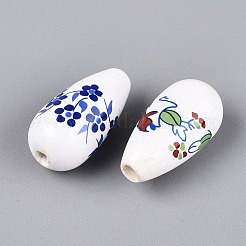 Printed Handmade Porcelain Beads&nbsp;PORC-N014-06B